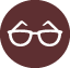 Brown circle icon for optical service